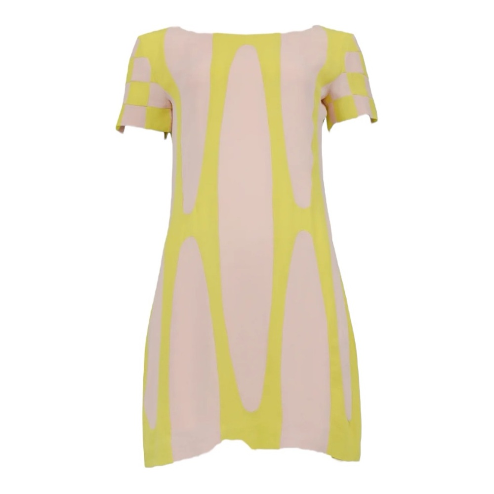 CELINE Vintage Y2K circa 2005 open back yellow and pink dress - Picture 2 of 8